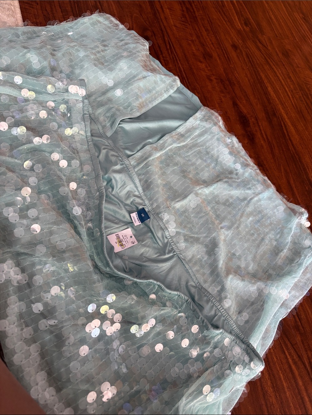 Old Navy Light Aqua Sequin Skirt